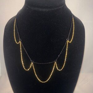 Hand Crafted Gold and Black Necklace